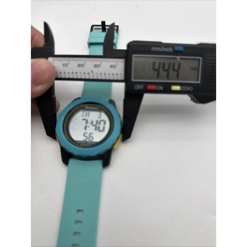 Armitron All Sport Y2K Digital Watch Rare 330ft Water Resistance Neon 40/8274
